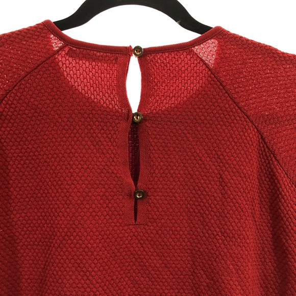 Zara knit 3/4 sleeve red top blouse size small - Picture 5 of 6